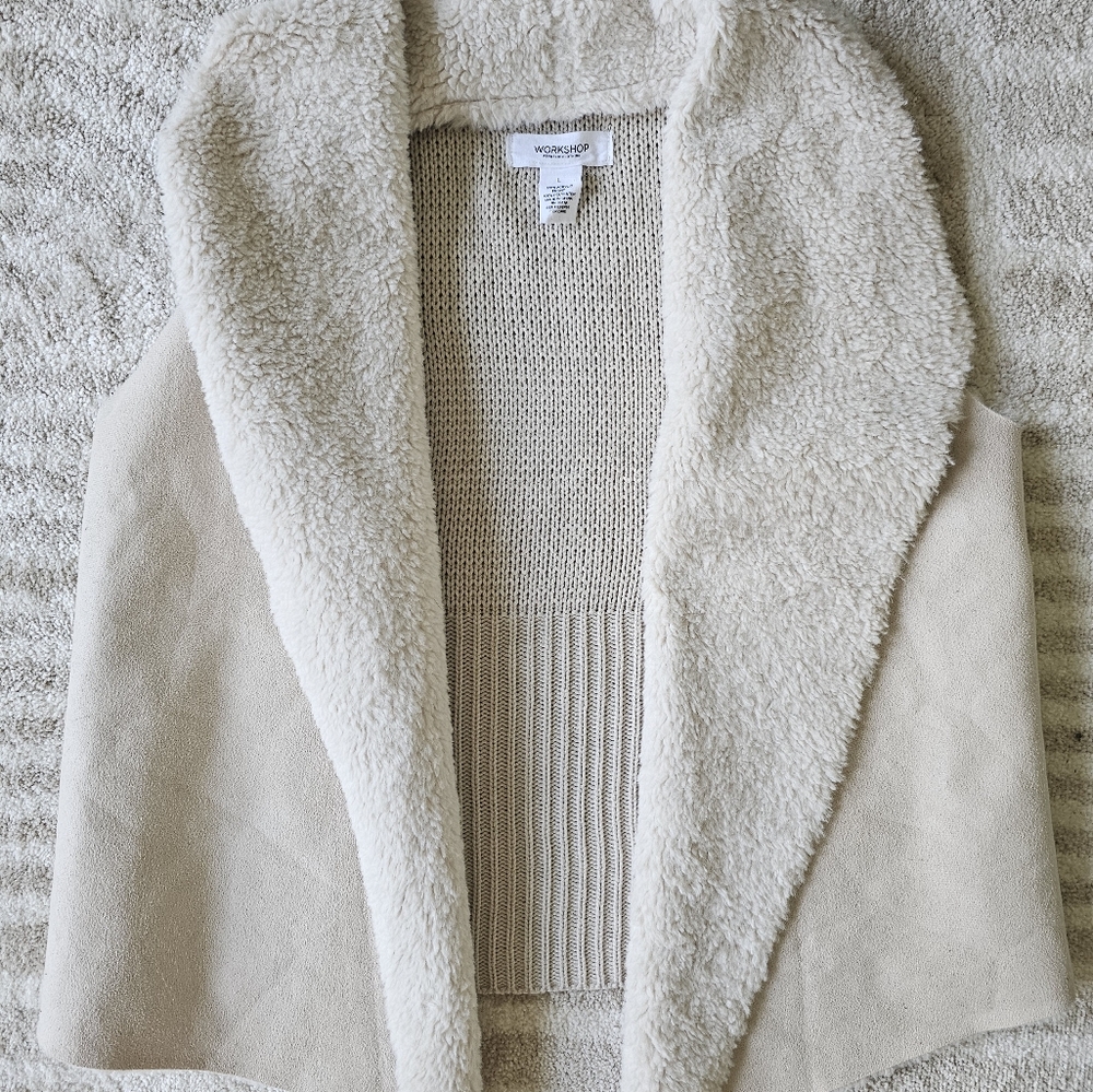 Wooden Ships Cream Faux Fur Vest